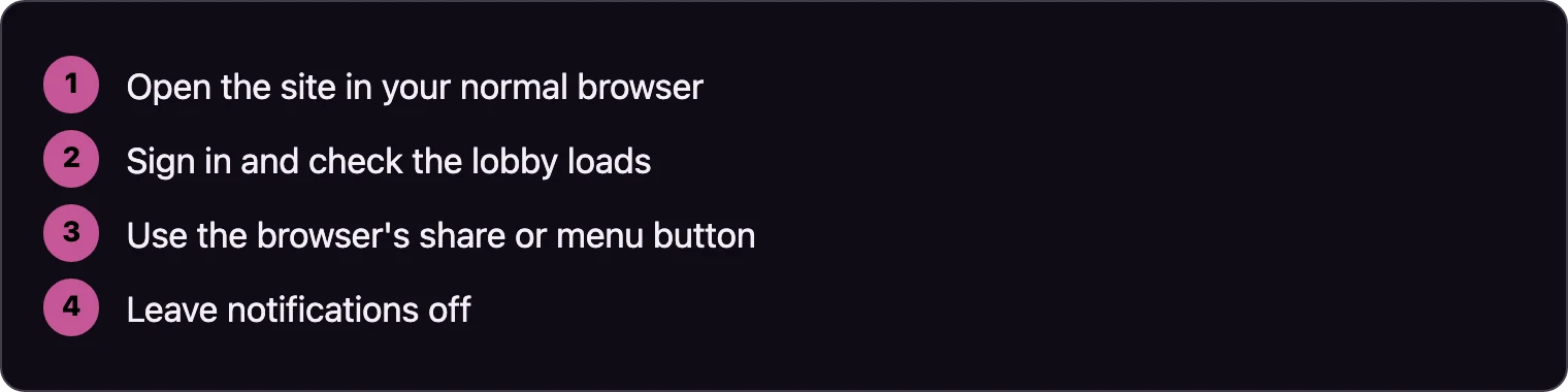 Four steps to make a home-screen icon