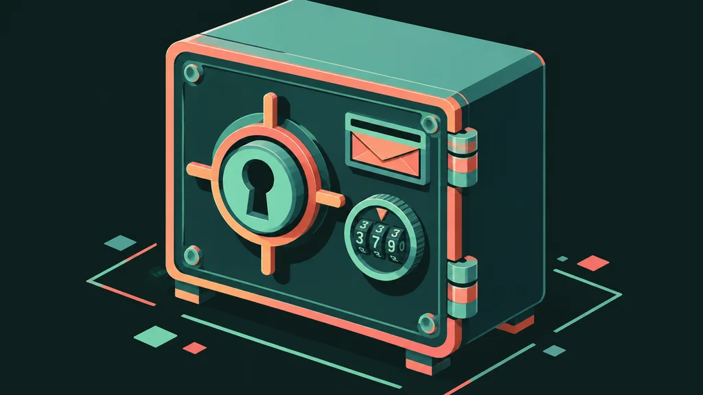 Vault door with keyhole, envelope, and dial